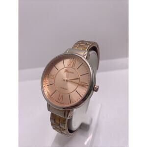 Geneva Womens Rose Gold Cuff Watch New Battery